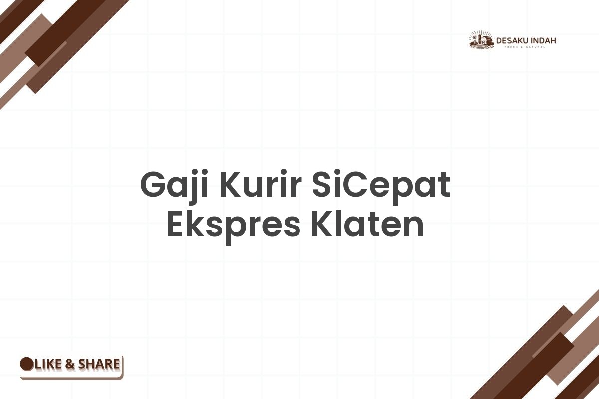 Gaji Kurir SiCepat Ekspres Klaten