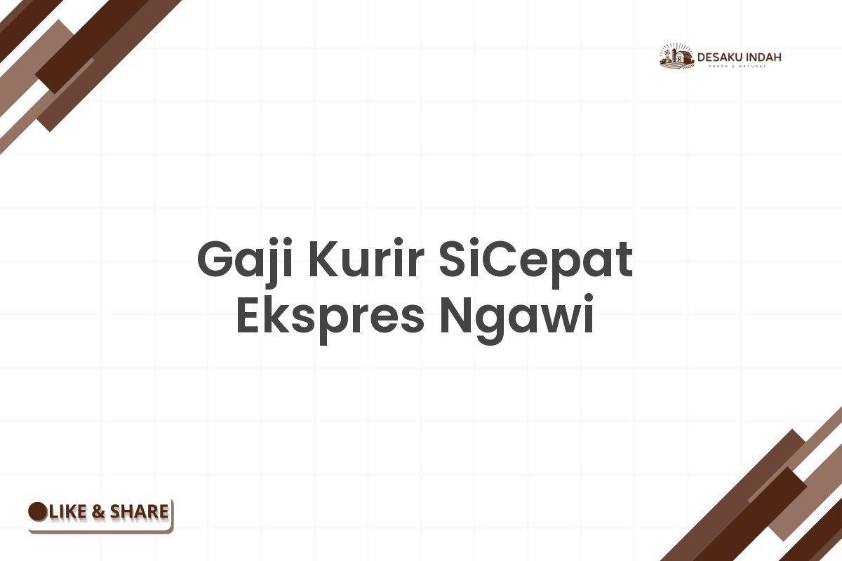 Gaji Kurir SiCepat Ekspres Ngawi