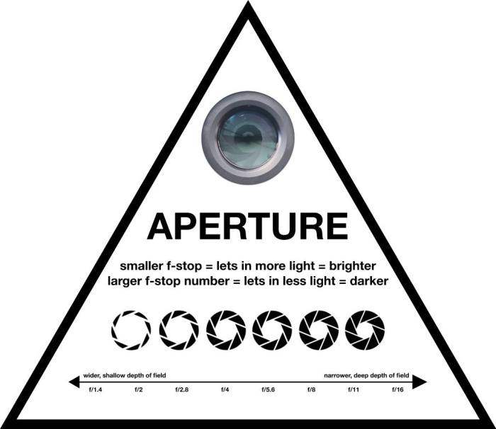 Shutter aperture iso