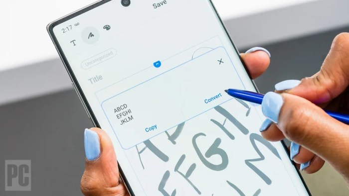 Which phone has the best handwriting recognition with stylus